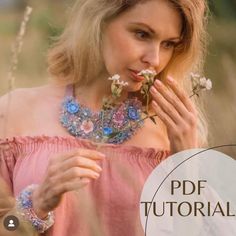 Beaded Statement Necklace Tutorial - Create Your Own Adjustable Bib Necklace! Unlock the secrets to crafting a stunning Beaded Statement Necklace with this step-by-step PDF tutorial. Designed for beading enthusiasts of all levels, this comprehensive guide takes you through every detail of creating a unique, adjustable-size collar necklace using seed beads, ribbons, and nature-inspired techniques.  What's Inside? Step-by-Step Pattern: Easy-to-follow instructions paired with detailed diagrams and Beads Step By Step, Multicolor Flower-shaped Beaded Necklaces, Easy Beading, Multicolor Flower-shaped Beaded Necklace, Handmade Tutorial, Luxury Flower-shaped Beaded Necklaces, Beautiful Beaded Necklaces, Diy Collier, Necklace Collar