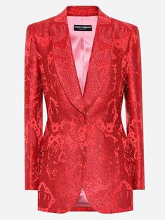 Simple and elegant, this sublime Dolce & Gabbana Cherub Jacquard Blazer is a stylish way to make statement. It features shawl collar single-breasted button fastening for smart finish. The sleeves are long with buttoned cuffs two front flap pockets add practical touch design. will ensure that you're looking your most from morning 'til night. Silk Jackets For Women, Edgy Glam, Jacquard Blazer, Dolce Gabbana Jacket, Dolce And Gabbana Fashion, Flowers Wallpapers, Jacquard Jacket, Blazer Designs, Dolce E Gabbana