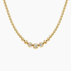 Lab Diamond Bubble Necklace - 14K Yellow Gold. Make a statement with this trend-forward bubble necklace that features flush-set lab diamonds for a touch of shimmer (2/5 total carat weight). Bubble Necklace, Bubble Necklaces, Brilliant Earth, Lab Diamonds, Pendant Jewelry, Jewelry Accessories, Lab, Bubbles, Diamonds