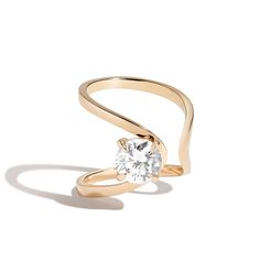 Zaha Brilliant Wrap Ring in Yellow Gold Traditional Engagement Rings, Trending Engagement Rings, Ring Trends, The Modern Bride, Wrap Ring, Zaha Hadid, Wrap Rings, Modern Bride, Brilliant Diamond