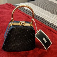 Nwt Black And Gold Formal Purse. Can Be Used With Handle Or Gold Chain Strap Formal Purse, Louis Vuitton Petit Noe, Drawing Bag, Buckle Bags, Gucci Tote, Printed Purse, Large Pouch, Evening Purse, Mini Pouches