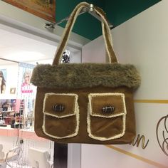 Nice Looking Winter Brown Suede Bag Brown Suede Bag, Suede Bag, Fur Bag, Brown Suede, Shoulder Bags, Bag Lady, Shoulder Bag, Women Shopping, Color