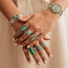 Chunky Turquoise Jewelry, Turquoise Jewelry Rings, Western Fashion Jewelry, Native American Jewellery, Western Rings, Silversmithing Jewelry, Country Jewelry, Western Accessories, Natural Turquoise Stone