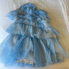 Never Been Worn, Gorgeous Dress. So Fun For The Summer. Size 6. The Lou Dress Originally $328 Blue Fluffy Dress, The Bar Dress, Bar Dresses, Fluffy Dress, Bar Dress, Dress Baby Blue, Dresses Blue, Tooth Fairy, The Bar