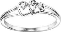 Promise Double Heart Diamond Ring With Accents, Promise Double Heart Ring With Diamond Accents, Double Heart Diamond Accents Ring For Promise, Double Heart Promise Rings With Diamond Accents, White Gold Double Heart Promise Ring, Promise White Gold Diamond Ring With Double Heart Shape, Silver Double Heart Diamond Ring, Double Heart Ring, Commitment Rings