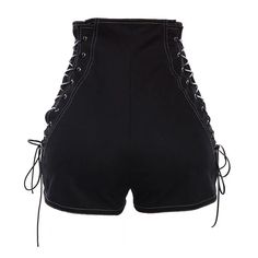 Gothic Summer Shorts For Streetwear, Fitted Punk Shorts For Night Out, Punk Style Fitted Shorts For Night Out, Alternative Style Bottoms For Summer Concerts, Alternative Style Summer Bottoms For Concerts, Casual Stretch Bottoms For Concert, Edgy Fitted Shorts For Club, Summer Grunge Style Bottoms For Concerts, Edgy Fitted Club Shorts