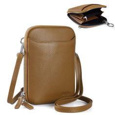 PRICES MAY VARY. 1. Introducing befen's leather cell phone crossbody bags - the perfect blend of functionality and style! This cute cell phone wallet purse for women features a convenient front slip pocket that allows you quick access to your cellphone whenever you need it. Crafted from high-quality pebble pattern genuine leather, brown fabric lining, silver tone metal hardware and zippers, this bag is both durable and stylish. 2. Designed to accommodate most big screen smartphones, including Ap Affordable Brown Phone Bag With Card Slots, Cheap Brown Phone Bag With Card Slots, Cheap Leather Phone Bag For Gift, Square Phone Bag With Zipper For Daily Use, Cheap Faux Leather Phone Bag For Everyday Use, Cheap Trendy Phone Bag, Cheap Leather Flap Bag With Mobile Phone Holder, Cheap Crossbody Bags With Hidden Phone Sleeve, Cheap Brown Bag With Interior Card Slots