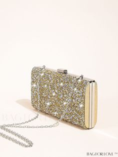 BagForLove - Glittery Sparkling Clutch Purse - Elegant Evening Bag for Weddings & Parties Glamorous Silver Glitter Clutch, Glitter Clutch Evening Bag Gift, Glitter Clutch Evening Bag For Event, Glitter Clutch Evening Bag For Events, Elegant Glitter Evening Bag As Gift, Sparkling Rectangular Clutch For Party, Gold Sparkling Evening Bag For Party, Party Glitter Gold Bags, Gold Glitter Party Bags