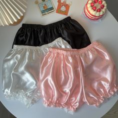 Elastic Bottoms With Built-in Shorts, Stretch Short Pants With Elastic Waistband, Stretch Pants With Elastic Waistband, Short Pants With Elastic Waistband, Stretch Short Bloomers For Summer, Stretch Summer Bloomers Short Length, Summer Stretch Bloomers Short Length, Pink Elastic Short Bottoms, White Elastic Short Bottoms