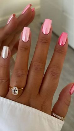 Elegant Nail, Pink Ombre Nails, Pink Gel, Her Nails, Pink Nail, Classy Nails, Fancy Nails, Creative Nails, Chrome Nails