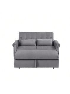 This multi-functional sofa can be placed in living room .Feature a pull-out bed, this loveseat sofa can be quickly converted into a Chaise or bed to take a rest.
Designed with the traditional velvet style of the sofa, the couch brings an atmosphere of luxury with tufted deep button, nailhead accents, scrolled arms
Breathable velvet material and high-density foam interior with attractive appearance button provide a soft feel and excellent support
The sofa is made with a hardwood frame, strong leg Loveseat Sleeper Sofa, Multi Functional Sofa, Take A Rest, Living Room Apartment, Loveseat Sleeper, Velvet Style, Sofa Sleeper, Pull Out Bed, Silver Nail