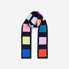 Black | Swatch Skinny Scarf Retro Multicolor Summer Scarves, Multicolor Rectangular Scarf, Multicolor Knit Scarves One Size, Casual Multicolor Scarf, One Size, Color Block Scarf, Scarf Knitted, Cardigan Shirt, Dog Sweaters, Outdoor Wear