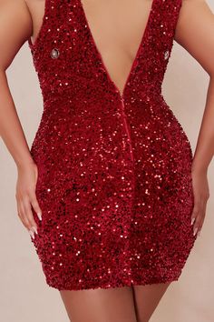 Available In Black And Red. Sequin Mini Dress V-Neckline Backless Bow Detail Lined Stretch Shell/ Lining: 100% Polyester Imported | Mia Velvet Sequin Bow Mini Dress in Red size XL by Fashion Nova V-neck Holiday Dress For Red Carpet, V-neck Dress For Red Carpet Holiday Event, Holiday V-neck Dress For Red Carpet, Red V-neck Party Dress, Red V-neck Dress For Party, Red V-neck Midi Dress For Party, V-neck Dress For Red Carpet Party Season, Red Knee-length V-neck Party Dress, Knee-length Red V-neck Party Dress