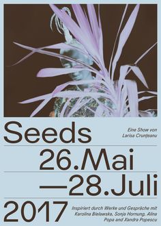 the poster for seeds 26 maii