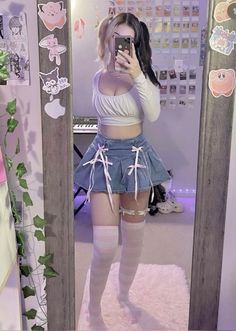 Pastel Egirl Fashion, Kawaii Clothes Pink, Cute Egirl Outfits, Egirl Outfit Inspo, Aesthetic Pfp Discord, Outfit Inspo Kawaii, Egirl Looks, Soft Egirl Outfits, Sanrio Banner