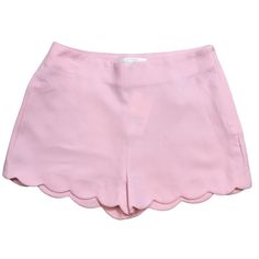 New Sweet Wanderer Shorts -Side Invisible Zipper -Scalloped Hem -Light Pink -100% Polyester -2" Inseam Approx Flat Lay Measurements: Waist-14" Feminine Pink Stretch Shorts, Feminine Stretch Shorts For Spring, Feminine Fitted Pink Shorts, Feminine Fitted Shorts For Summer, Fitted Bottoms With Scalloped Edges For Spring, Moroccan Print, Paisley Shorts, Banana Print, Scalloped Shorts