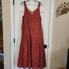 Joie Red Tiered Tank Maxi Length 100% Cotton Dress Nwot Size Xl, Cottagecore, Summer Dress Long Casual Dresses, Cottagecore Summer, Long Dress Casual, Cotton Dress, Cotton Dresses, Summer Dress, Casual Dresses, Summer Dresses, Womens Dresses