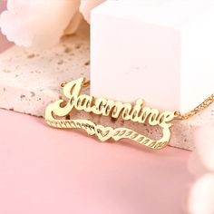 Material: Copper, 925 Sterling Silver. Color: Gold. Process: Gold plated.  Chain Length: 14",16",18",20",22".  Recipient: Women, Mom, Wife, Girl Friend, Children.  Product Type: Personalized Jewelry.  Gift Type: Necklace.  Occasions: Valentine's Day, Mother's Day, Christmas, Birthday, etc.  Necklace Type: Necklace.  Brand: Silviax Jewelry. Nameplate Name Necklace For Valentine's Day Anniversary, Valentine's Day Nameplate Name Necklace For Anniversary, Valentine's Day Anniversary Nameplate Necklace, Customized Nameplate Necklace For Valentine's Day, Custom Name Necklace For Anniversary On Valentine's Day, Custom Name Necklace For Valentine's Day Anniversary, Custom Name Necklace For Anniversary And Valentine's Day, Personalized Nameplate Necklace For Valentine's Day, Valentine's Day Nameplate Necklace With Custom Name