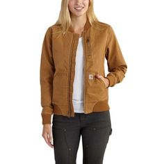 Carhartt Women's Crawford Bomber Jacket, 102524 Carhartt Womens, Carhartt Workwear, Carhartt Jacket, Carhartt Women, Plus Size Outerwear, Classic Jacket, Jacket Women, Light Jacket, Work Wear