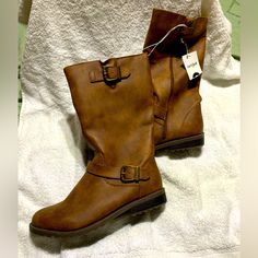 Get Ready To Hit The Road With These Stylish Cat & Jack Mid-Calf Boots. The Brown, Solid Faux Leather Boots Feature A Round Toe, Buckle Accents, And A Zip Closure For A Comfortable Fit. Whether You're Going For A Casual Look Or Dressing Up For Work, These Boots Are Perfect For Any Occasion. The Low Block Heel And Synthetic Outsole Provide Stability And Support, While The Man-Made Material And Synthetic Insole Make For A Comfortable Wear. These Boots Are Perfect For The Fall, Winter Or Spring Sea Casual Wide Calf Faux Leather Moto Boots, Snake Print Boots, Tan Booties, High Ankle Boots, Faux Leather Boots, Boot Print, Hit The Road, Western Cowboy Boots, Calf Boots