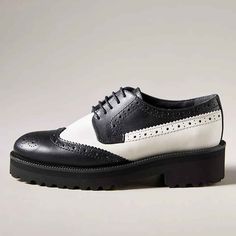 Step into timeless elegance with our Women's Classic Black White Round Toe Platform Wingtip Shoes. The perfect blend of style and comfort for any occasion. Color: Black white Platform height: 1.57" / 40 mm approx Product measurements were taken using size 8. Please note that measurements may vary by size. With platform Toe: Round toe Handcrafted US sizing. Fits true to size. Loafer Pumps, Wingtip Shoes, White Platform, Shoes Design, Platform Block Heels, Platform Loafers, Black Pumps, Vintage Lace, Shoes Black