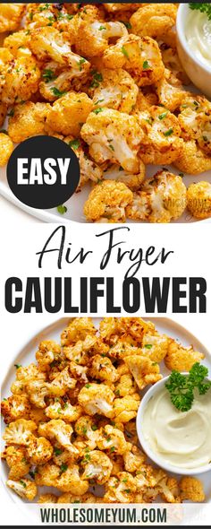 Air Fryer Cauliflower Air Fryer Cauliflower, Air Fryer Oven Recipes, Cauliflower Recipe, Air Fry Recipes, Buffalo Cauliflower, Air Fryer Healthy, Läcker Mat, Air Fryer Recipes Easy