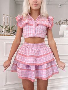 Dream Chaser Pink Gingham Ruffle Skirt | Sassy Shortcake | sassyshortcake.com Casual Church Outfits Summer, Summer Bar Outfits, Church Outfit Casual, Cute Pink Outfits, Sassy Shortcake, Skirt Outfits Summer, Casual Summer Outfits For Women, Mini Skirt Dress, Office Casual Outfit