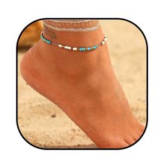 PRICES MAY VARY. Turquoise bracelet jewelry is made of alloy and beads,it will not be tight to wear and not fade easily. Beaded ankle chain length is 22cm/8.6inches,you can adjust it according to the extension chain. Blue anklet chain design is very simple, wearing it on the beach is also a beautiful scenery, and you will get more compliment in the crowd. Adjustable bracelet foot jewelry is a special gift for wife, mother, friend and any important one, for example, on Valentine's Day, Birthdays, Blue Anklet, Turquoise Anklet, Anklet Chain, Beaded Ankle Bracelets, Beaded Ankle, Ankle Chain, Foot Jewelry, Chain Design, Anklet Bracelet