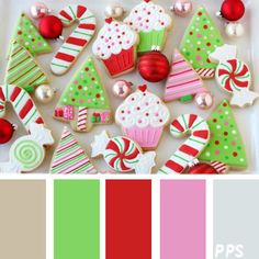 christmas cookies decorated with candy canes and candies