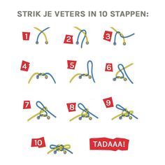 the instructions for how to tie a string in 10 steps