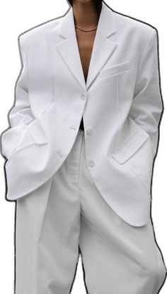 White Summer Blazer With Buttons, White Linen Outerwear With Pockets, Summer White Blazer With Buttons, Office Linen Blazer With Pockets, White Outerwear With Patch Pockets For Work, Casual White Button-up Blazer, Trendy White Blazer With Lapel Collar, White Outerwear With Suit Collar And Pockets, White Button-up Outerwear With Welt Pockets