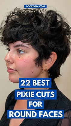 Enhance Your Round Face: 22 Best Pixie Cuts to Transform Your Look Short Hair Haircuts Round Face, Short Hair Chunky Face, Funky Short Hair For Round Faces, Mixie Pixie Haircut Round Face, Pixie Wavy Hair Round Face, Punk Hair Round Face, Shaggy Pixie Mullet Round Face, Plus Size Haircut Round Faces, Short Haircut Curly Hair Round Face