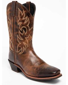 Ariat Men's Heritage Roughstock Western Performance Boots - Square Toe | Sheplers Shyanne Boots, Cowboy Outfit, Boots Country, Rodeo Boots, Square Toe Cowboy Boots, Square Toe Western Boots, Traditional Embroidery, Roper Boots, Ariat Boots