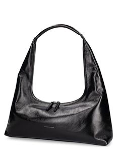 Find MARGE SHERWOOD Large Hobo Plain Leather Shoulder Bag on Editorialist. Height: 46cm Width: 48cm Depth: 10cm. Strap drop: 15cm. Fixed strap. Two-way zip closure. Logo details Marge Sherwood, Hobo Shoulder Bag, Hobo Bag, Leather Shoulder Bag, Shoulder Bag, Leather, Black