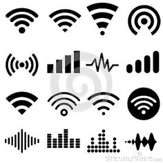 wifi icons and symbols set on white background stock photo - image 397984