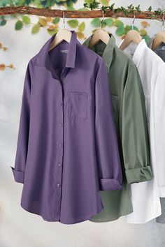 Our lightweight, cotton tunic top need no ironing – so it’s ready when you are. In your favorite length for a slimming line and great coverage. American Made Clothing, Cotton Tunic Tops, Older Women Fashion, Knit Denim, Cotton Tunic, Fashion Mistakes, Made Clothing, Petite Size, Tunic Top