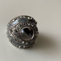 Chunky Jewel Ring Size 7-8 Big Stone Rings, Shifting Closet, Chunky Silver Jewellery, Funky Jewellery, Big Stone Ring, Unusual Rings, Chunky Ring, Jewels Rings, Chunky Rings