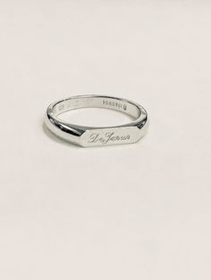 "Engraved ring, Initial Ring, Personalized Ring, Stacking Ring The ring made of Best quality 925 sterling silver Engraved letter/s, word, name in any language Choose your size , and your word / name - in any language date - name let me know in the \"note to seller\" during checkout what you want. The product will arrive to you packed in gift box and padded envelope to maintain the product Our jewelry are water resistant and comes with 1 year warranty Thank you for your interest. Please check out Silver Name Ring For Men, Minimalist White Gold Signet Promise Ring, Classic Polished Initial Ring For Promise, Polished Finish Initial Ring For Promise, Initial Open Ring With Polished Finish For Promise, Promise Initial Open Ring With Polished Finish, Minimalist Silver Signet Ring For Promise, Sterling Silver Promise Signet Ring, Silver Minimalist Signet Ring For Promise