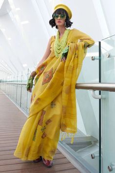 Excellent Art Silk Fabric Yellow Color Saree With Printed Work Yellow Color Saree, Fabric Yellow, Silk Art, Luxury Art, Yellow Fabric, Fabric Art, Yellow Color, Silk Fabric, Favorite Jewelry