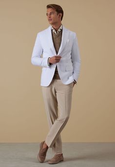 A versatile warm-weather wardrobe essential, this linen blend plain front dress pant in neutral shades pairs well with bold prints and patterns, statement sport jackets and weightless summer knits and dress shirts.  Plain FrontBesom Coin PocketBelt LoopUnfinished BottomUnlinedMade in Italy Summer Knits, Shirts Plain, Neutral Shades, Sport Jacket, Tuxedo Dress, Outerwear Vest, Polo Sweater, Summer Knitting, Mens Sportswear