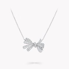 Tilda’s Bow Classic Diamond Pendant Graff Jewellery, Diamond Drop Pendant, Classic Diamond Ring, Round Diamond Pendant, Diamond Drop Necklace, Bow Pendant, Diamond Pendants Designs, Diamond Bows, Bow Necklace