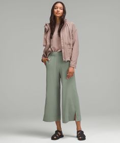 These High-Rise, Wide-Leg Crops Flow With Your Every Move For An Easy Approach To Your Daily Routine. Designed For Casual. Relaxed Fit Is Roomy Through Glutes And Thighs:sits Away From Body, Hip To Hem:intended To Sit Above Ankle. Hand Pockets With Hidden Card Sleeve. | Stretch Woven High-Rise Wide-Leg Cropped Pant Versatile Relaxed Fit Lululemon Pants, Lululemon Relaxed Fit Versatile Pants, Versatile Lululemon Bottoms With Elastic Waistband, Lululemon Versatile Relaxed Fit Pants, Lululemon Wide-leg Pants With Elastic Waistband, Lululemon Wide Leg Pants With Elastic Waistband, Casual Lululemon Bottoms For Fall, Lululemon Wide Leg Bottoms With Elastic Waistband, Lululemon Wide Leg Casual Pants