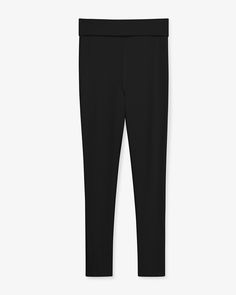 The Stella Legging - Black | M.M.LaFleur Stretch Leggings With Elastic Waistband, Straight Leg Leggings For Work, High-waisted Stretch Elastane Leggings, Stretch High-waisted Elastane Leggings, Versatile Leggings For Work, Versatile Solid Leggings For Work, Versatile Solid Color Leggings For Work, Straight Elastane Leggings, Versatile Straight Leg Leggings For Work