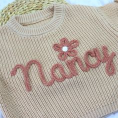 Gift for newborn,Baby Shower Gift,Baby sweater, Baby cloth, Custom Hand Embroidered Baby Name,Newborn comforter,special gift for baby 📏Custom You can put your name  on the sweater 🎈Handling Time All items are handmade and take 1 weeks to make. 🎈Returns & Refunds Since items are made to order, I do not accept returns or exchanges if there are no quality issues. If you have any questions, please feel free to contact me.💟 Custom Baby Gift, Gift For Newborn, Birthday Cute, Crochet Baby Sweater, Pull Bebe, Christmas Gifts For Sister, Custom Baby Gifts, Sister Christmas, Love And Care