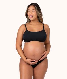 The All-Day Nursing Bralette: Jet Black | LIVELY Fitted Bump Friendly Nursing Bra For Maternity, Fitted Maternity Nursing Bra, Maternity Nursing Bra, Seamless Full Coverage Nursing Bra For Maternity Wear, Supportive Nursing Bra With Moderate Coverage, Black Lively, White Lace Bralette, Bra Size Guide, White Bralette