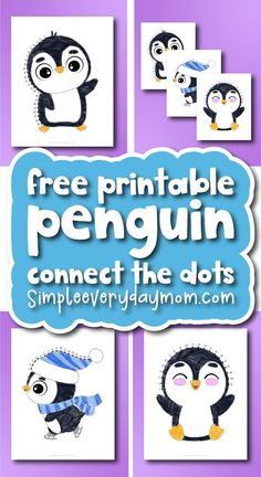 the penguin connect the dots game for children to learn how to draw and paint penguins