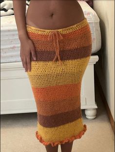 Crochet Pattern. Made to Measure, adjustable to any size. Materials:  5mm hook Yarn of your choice that requires 5mm hook Measuring Tape Scissors Crochet Martini Skirt, Crochet Fall Inspiration, Crochet Fall Skirt, Crochet Sweat Pants, Crochet Lounge Set, Crochet Girlies, Crochet Skirt Pattern Free, Long Crochet Skirt, Crochet Long Skirt