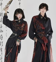 Dunhuang-Deer Spirit Born in Flame New Qi Lolita Style Shirt and Trousers Chinese Modern Fashion, Chinese Old Fashion, Chinese Outfits Fashion, Chinese Suit, People Posing, Traditional Asian Dress, Cyberpunk Clothes, Clothes Reference