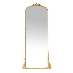 an ornate gold framed mirror against a white background