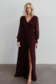 Abigail Mulberry Sparkle Gown Officiant Outfits For Women, Winter Formal Wedding Guest Outfit, New Year’s Party Outfit, Outdoor Winter Wedding Outfit Guest, Quinceanera Guest Outfit, February Wedding Guest Outfit, Fancy Formal Dresses, Winter Wedding Guest Outfit Cold Formal, Formal Wedding Guest Dress Fall